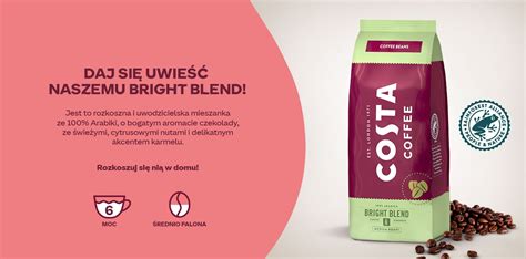 COSTA COFFEE Bright Blend Medium Roast Kawa Ziarnista Palona 500 G 1