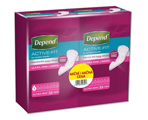 Depend Active Fit Ultra Mini dámské vložky DUOPACK 2x22 ks