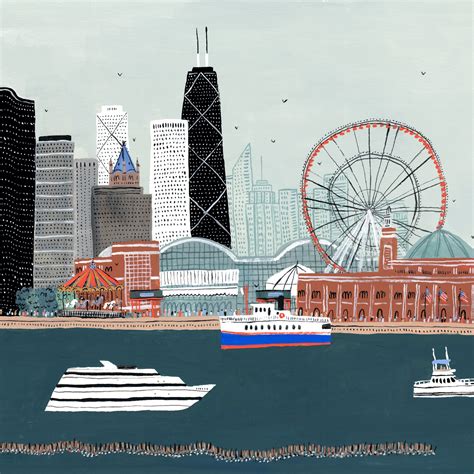 Navy Pier Ferris Wheel Drawing