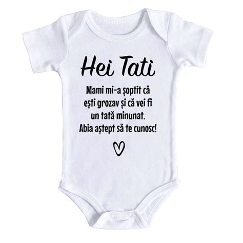 Body Bebe Personalizat Cu Mesaj Pentru Viitorul Tatic Alb Bumbac