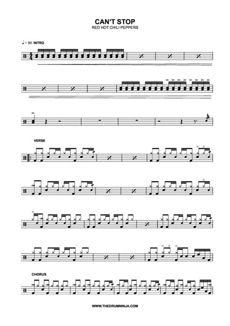 Super Partituras Cant Stop Red Hot Chili Peppers