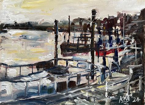 Boats In Evening Light At Hammersmith AVAILABLE FROM RIVERSIDE