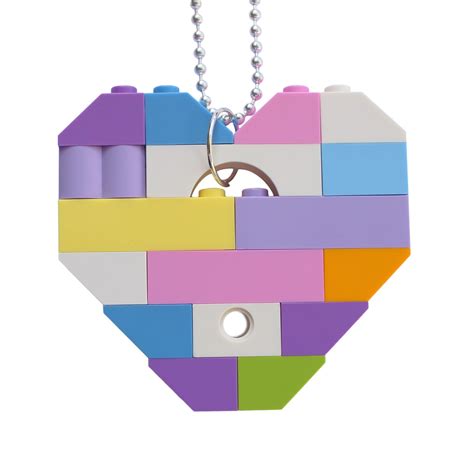 Collectible Heart Pendant Single Thickness Model 11 Made From Lego