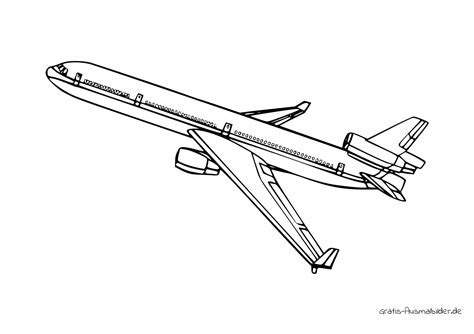 Ausmalbild Gro Es Flugzeug Kostenlose Malvorlagen Bei Gratis