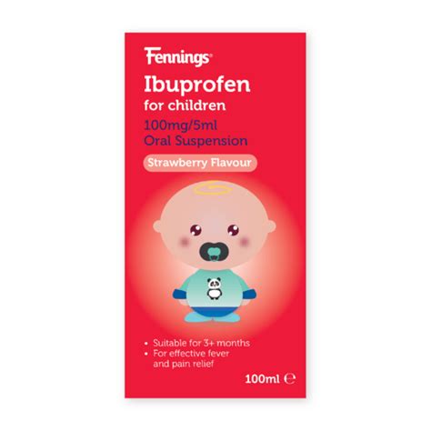 Fennings Ibuprofen 100mg 5ml Oral Suspension Crescent Pharma