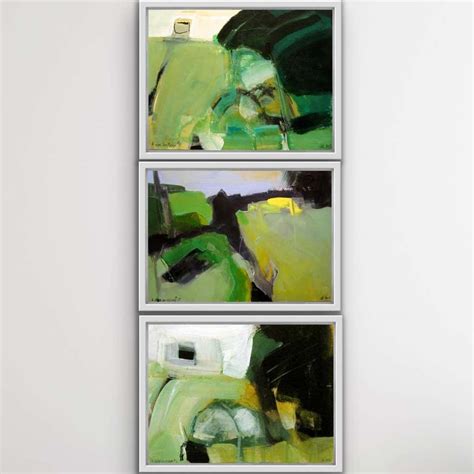 Framed Triptych Oil Painting On Board For Sale At 1stdibs