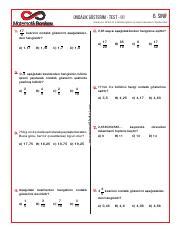 Sinif Ondalik Gosterim Pdf Sinif Ondal K G Ster M Test