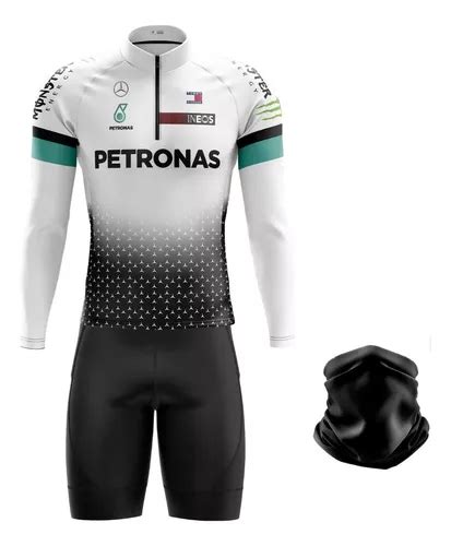 Conjunto Ciclismo Bermuda E Camisa Manga Longa Petronas Parcelamento