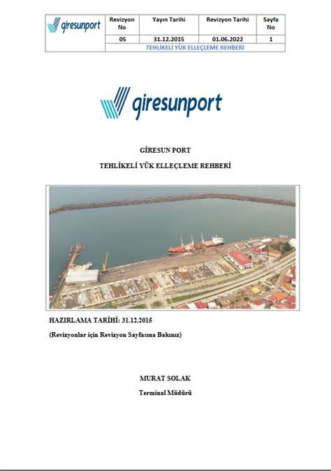 Tehlikeli Madde Rehberi Giresun Port