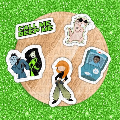 Kim Possible Stickers Ron Naked Mole Rat Stickers Call Me Beep Me Stickers Nostaligic 2000s