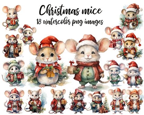 Christmas Clip Art, Christmas Mouse, Christmas Mouse PNG, Xmas Mouse ...