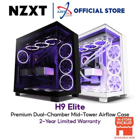 Nzxt H Elite Premium Dual Chamber Mid Tower Airflow Case Black