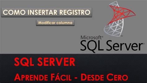 Como Insertar Registros En Sql Comando Insert Sql Server Modificar