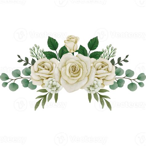 Flower White Rose Floral Bouquet Clip Art Element Transparent