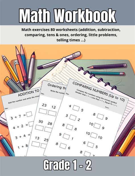 Math Workbook worksheets Printable : Grade 1 2 - Etsy