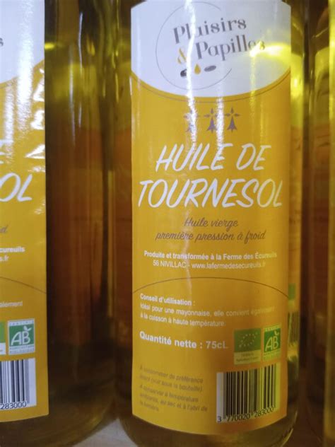 Huile De Tournesol 75cl La Ferme De Gourhert