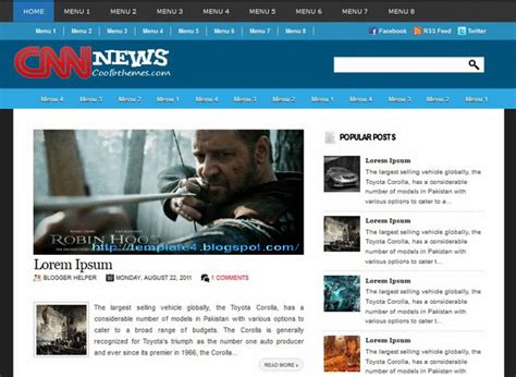 Cnn News Blogger Template New Templates And Themes Blogger