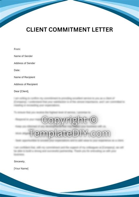 Client Commitment Letter Sample With Examples Word Lettering