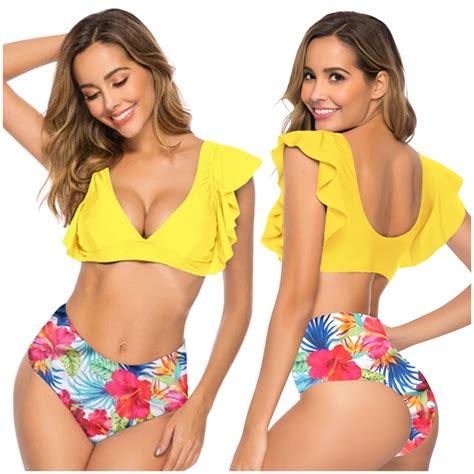STRÓJ KĄPIELOWY DWUCZĘŚCIOWY BOHO BIKINI KOSTIUM DAMSKI KOMPLET GÓRA