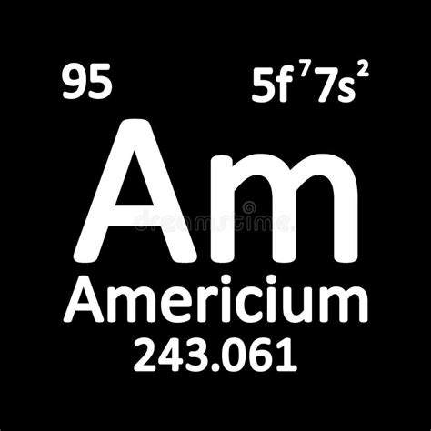 Periodic Table Element Americium Icon. Stock Illustration ...