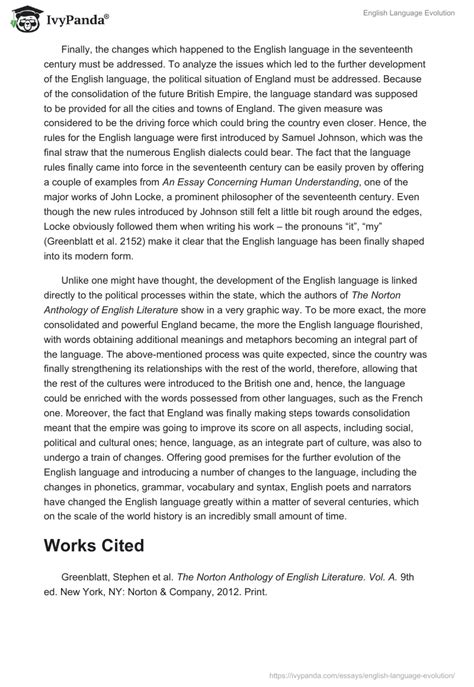 English Language Evolution 1366 Words Essay Example