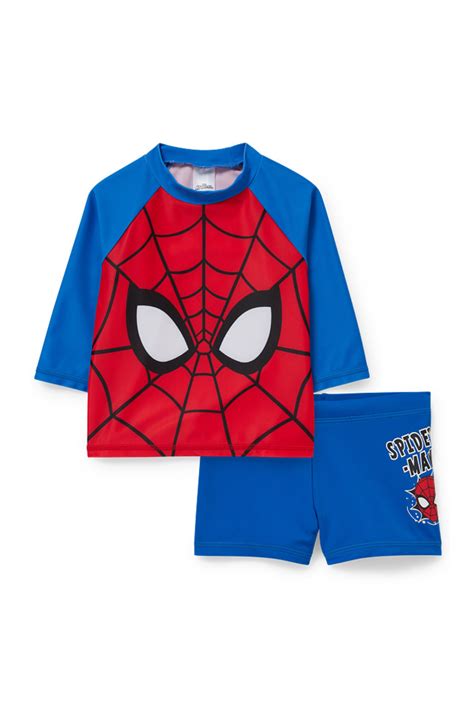 C A Spider Man UV Bade Outfit LYCRA XTRA LIFE 2 teilig Rot Größe