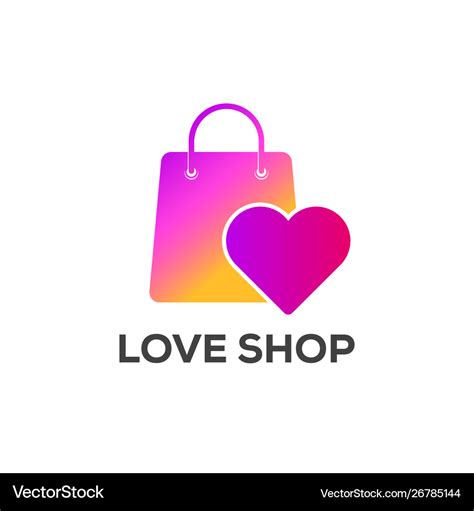 Love Shop Logo Designs With Instagram Colors Vector Image