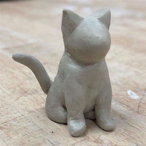 Clay Sculpture Cat Cat Clay Model Clay Cat Figure Ceramic Cat