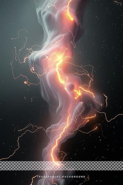 Premium Psd Thunderstorm Lighting Strike On Transparent Background