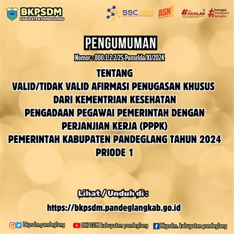 Pengumuman Penerimaan Pegawai Pemerintah Dengan Perjanjian Kerja Pppk