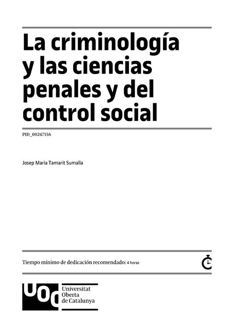 Fundamentos De Criminolog A La Criminolog A Y Las Ciencias Penales Y