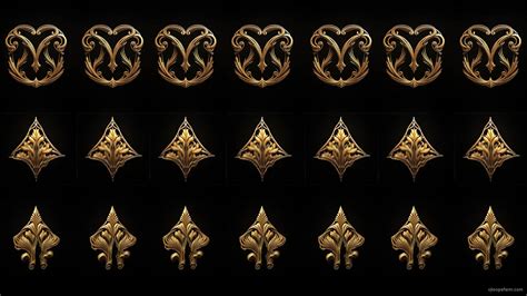 art nouveau golden elements    isolated  black background
