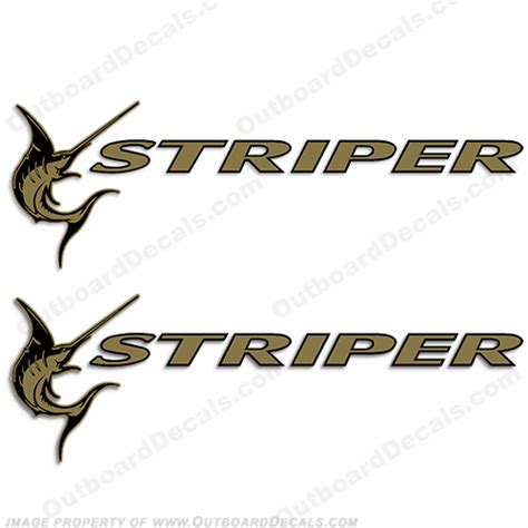 Seaswirl Striper Boat Logo Decals - Gold (Set of 2)