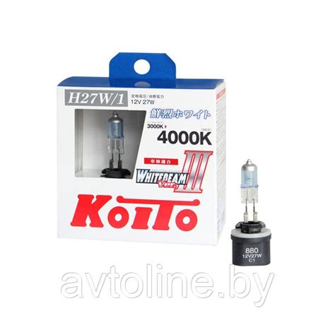 Автомобильная лампа H27W/1 Koito WhiteBeam III P0728W (комплект 2 шт ...