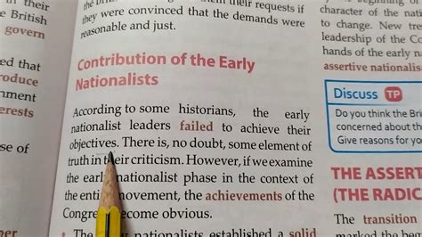 Demands Of The Early Nationalists Contribution Of The Early