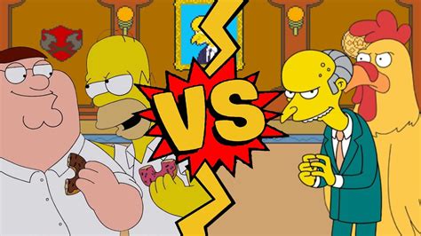 M U G E N Battles Homer Simpson Peter Griffin Vs Mr Burns Ernie The