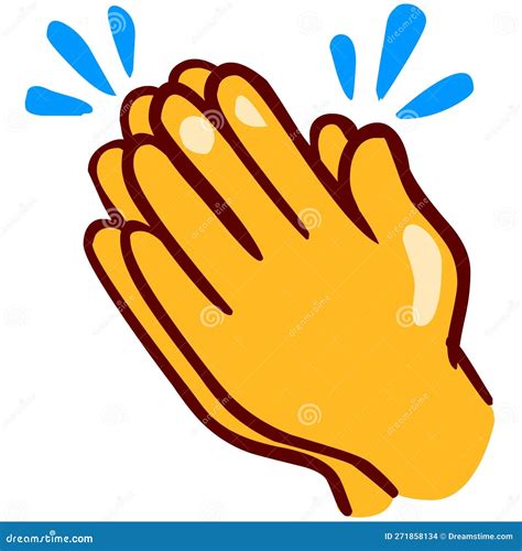 Clap hands gesture emoji stock illustration. Illustration of font - 271858134