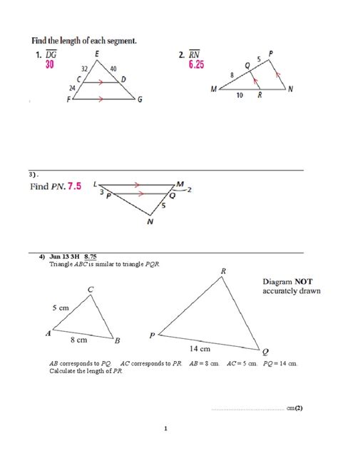 Similarity Extra Practice | PDF | Triangle | Elementary Geometry