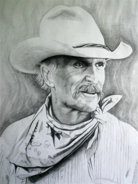 A Real Cowboy Drawing By Laurie J Penrod Pixels