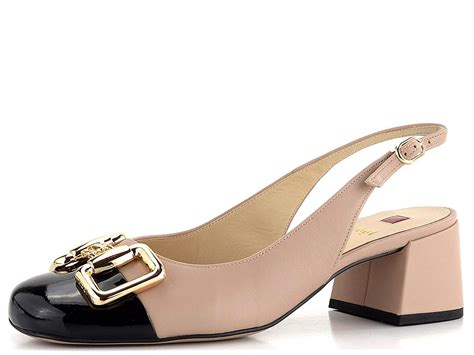 Högl lodičky s voľnou pätou Nude Schwarz Högl Lodičky