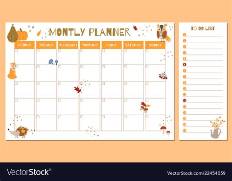 Cute Printable Monthly Planner Template