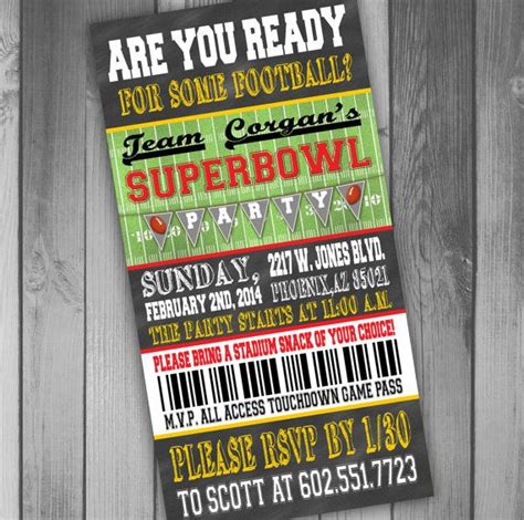 Super Bowl Invitations Templates