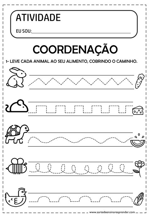 Atividade De Coordenação Motora Fina Educação Infantil BRAINCP