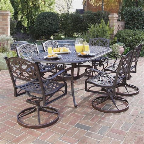 Shop Home Styles Biscayne 7 Piece Rust Bronze Aluminum Patio Dining Set