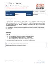 BSBMGT623 Summative Assessment Docx Lonsdale Institute PTY LTD