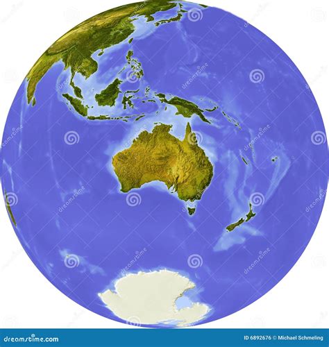 Globe Shaded Relief Centered On Africa Stock Illustration