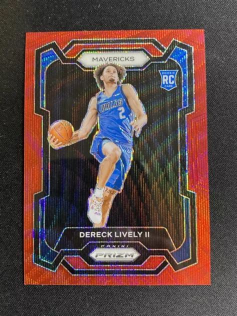 2023 24 PANINI PRIZM DERECK LIVELY II Rookie Red Wave Prizm RC 163