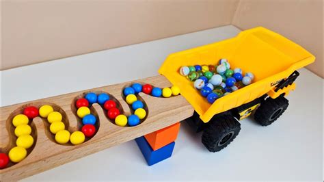 Marble Run Race ASMR HABA Slope Dump Truck Garbage Truck 7 YouTube