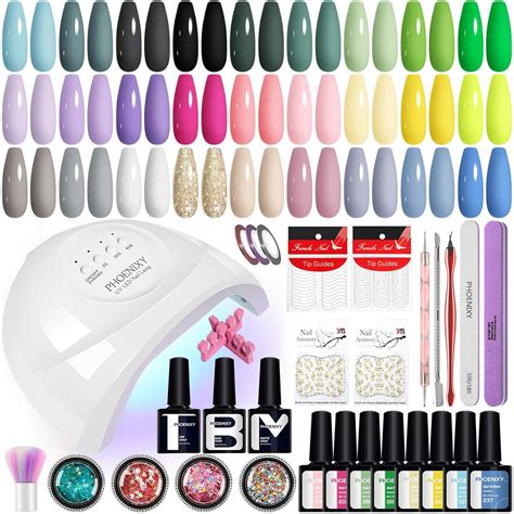 Amazon Phoenixy Gel Nail Polish Kit With U V Light Pcs Pink