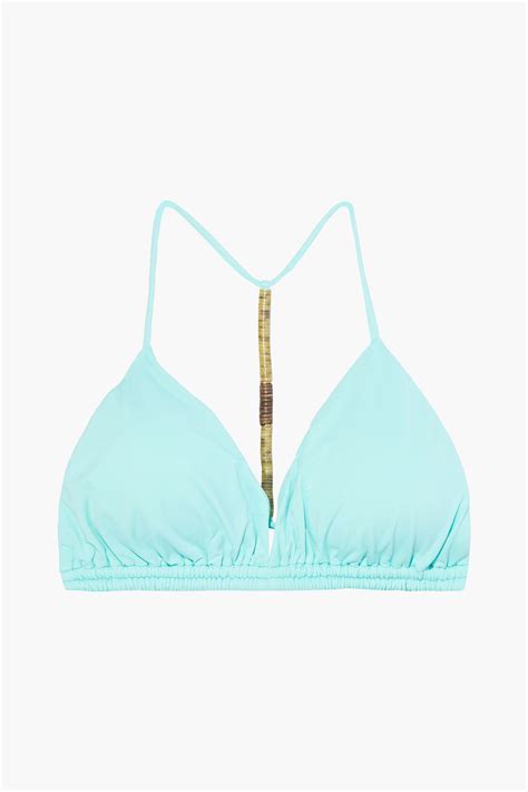 VIX PAULA HERMANNY Bondi Bead Embellished Triangle Bikini Top THE OUTNET